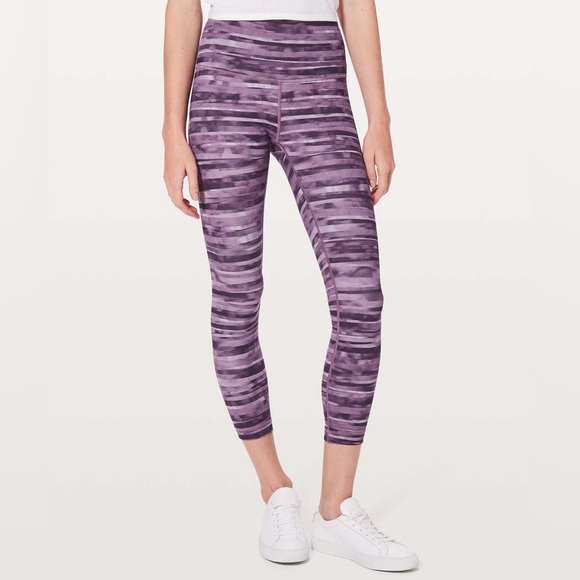 Lululemon Wunder Under Hi-Rise 7/8 Leggings Size 8 Shadowed Smoked Mullberry - Picture 1 of 8